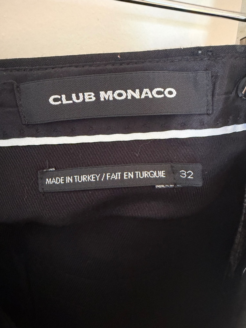 Club Monaco Black Wool Suit 40R/32 Slim Fit 2-Piece Classic - Picture 7 of 8